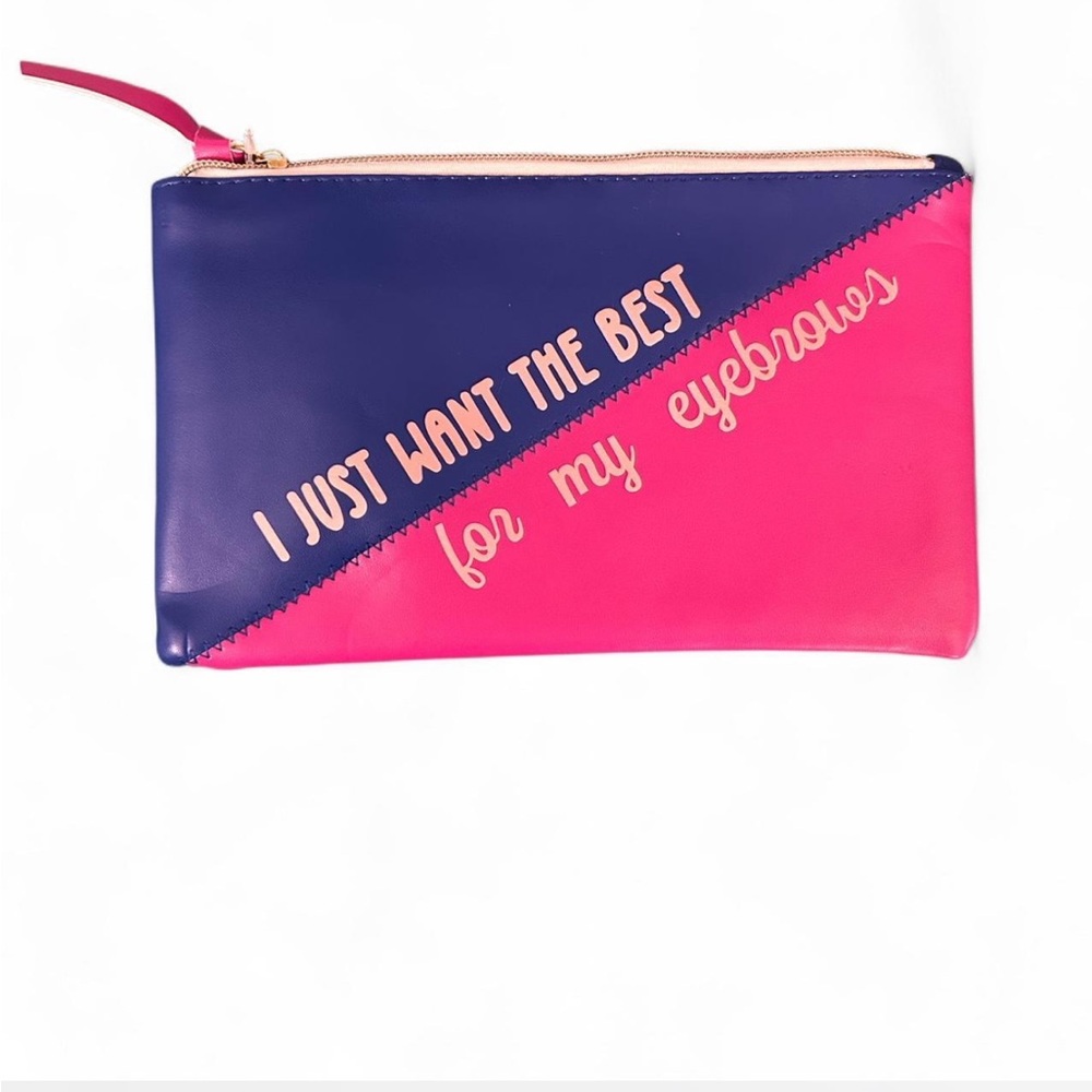Pink and Blue Makeup Bag With Funny Saying‎